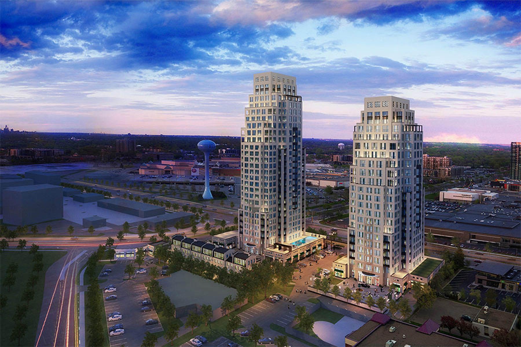 The two condominium towers will be home to over 150 residents. 