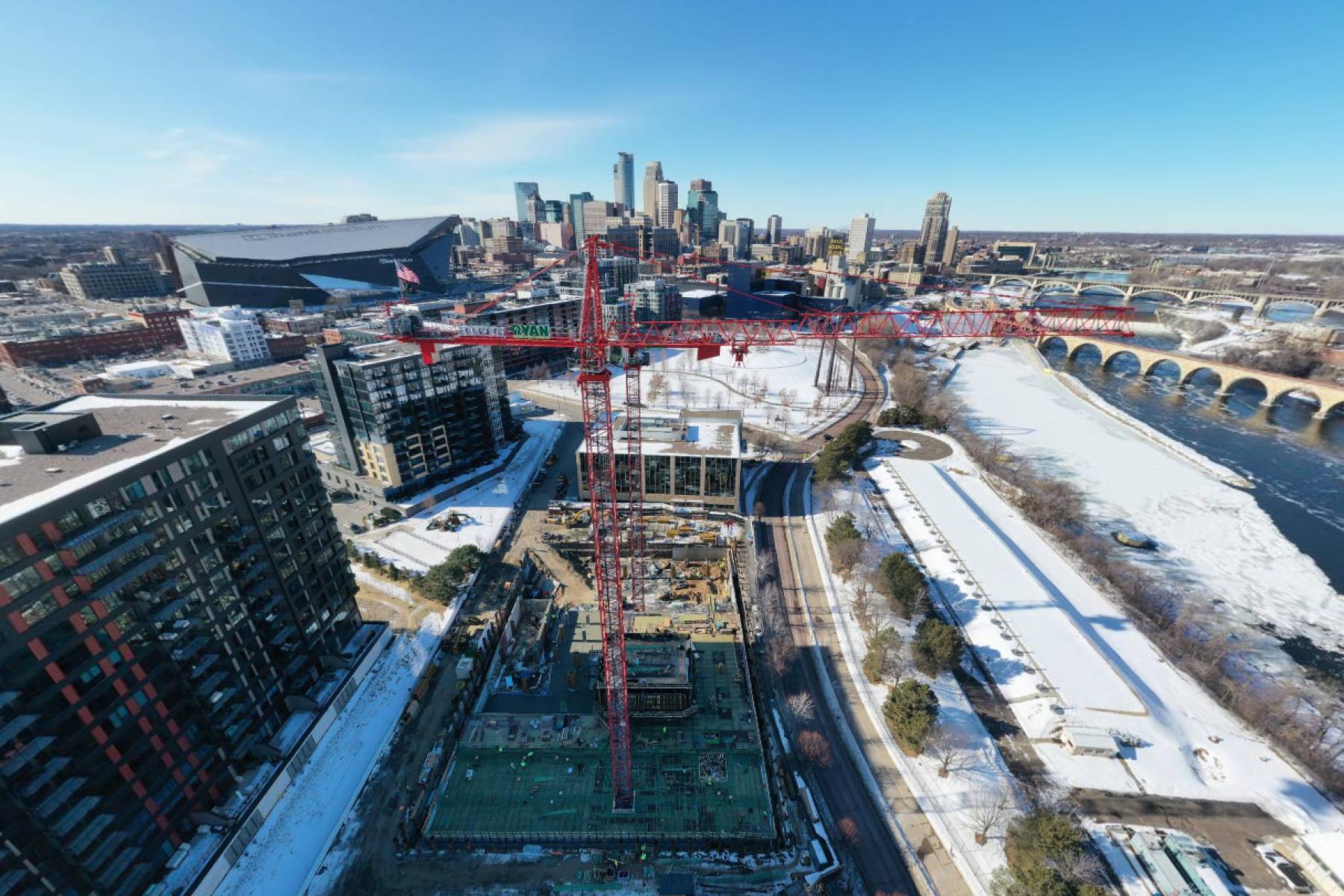 Construction is underway on the 550-foot, 41-story Eleven tower, which will be Minneapolis’ tallest residential tower.