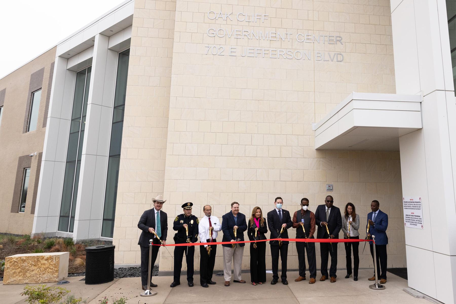 A ribbon-cutting ceremony took place to celebrate the opening of the new Dallas County Oak Cliff Government Center in Dallas, Texas. 