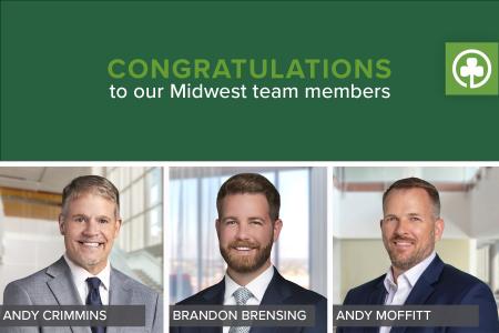 Ryan's Midwest region welcomes Andy Crimmins to Kansas City and promotes Brandon Brensing and Andy Moffitt.